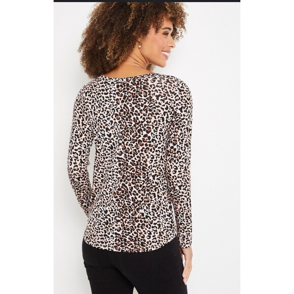 Maurice's 24/7 Leopard Long Sleeve Tee Shirt Sz XXL Animal Print - Picture 2 of 12
